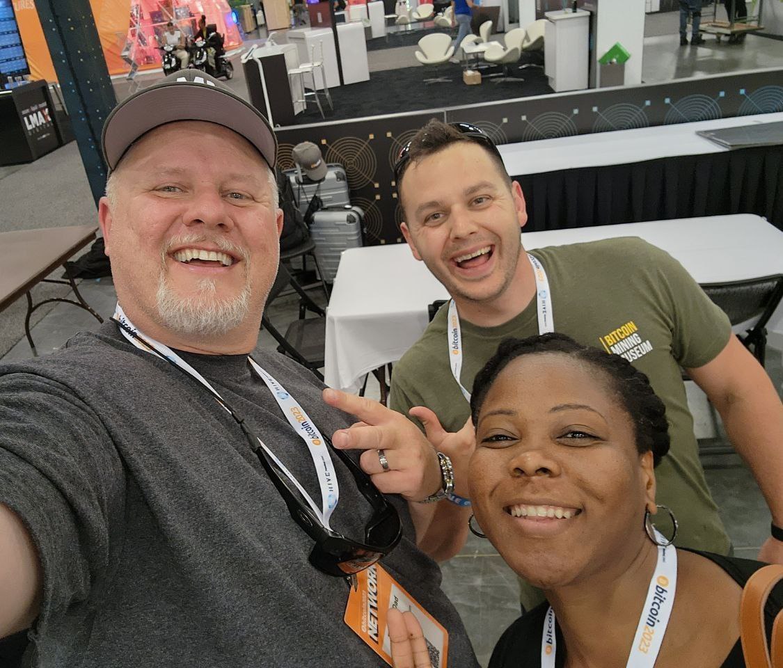 2023 Bitcoin Mining Museum team running the exhibit in Miami