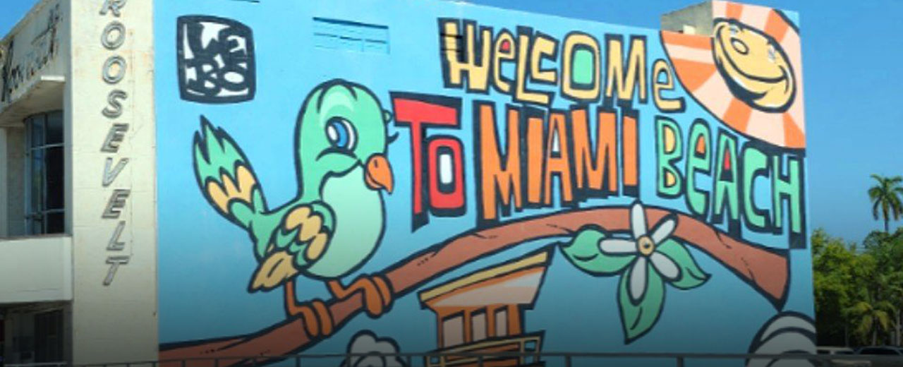 Welcome to Miami wall signage
